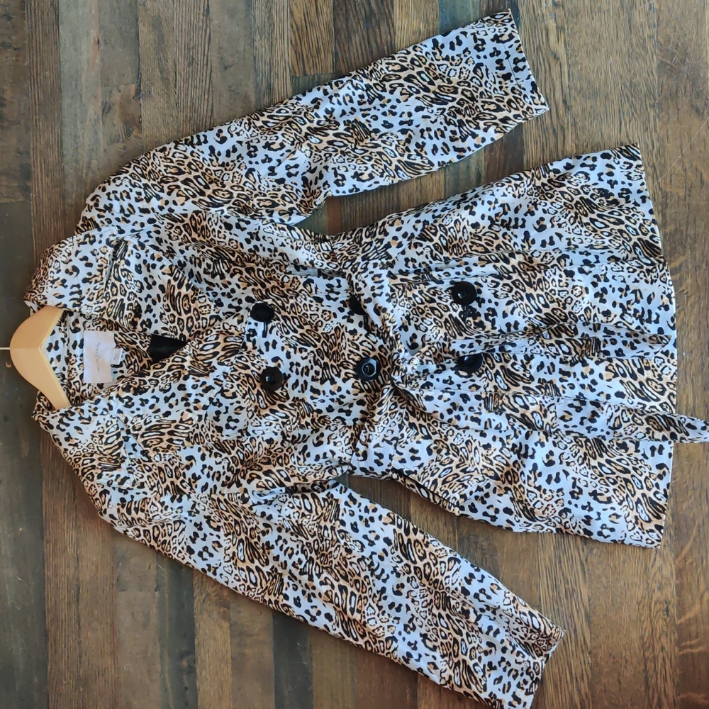 Jaclyn Smith Cheetah Printed Pea Coat